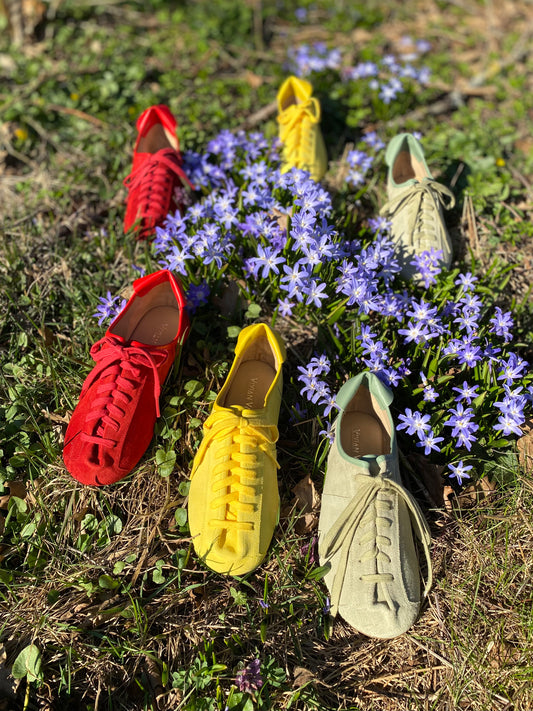 Poppy Red Suede Lace-Ups