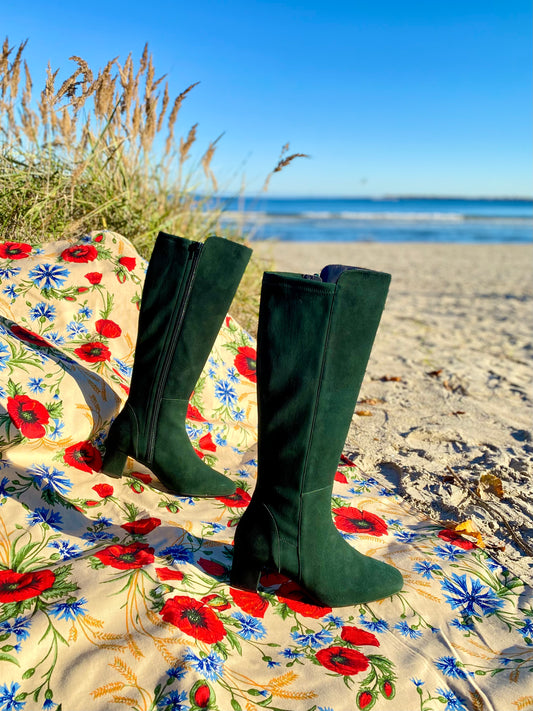 Green Suede Boots